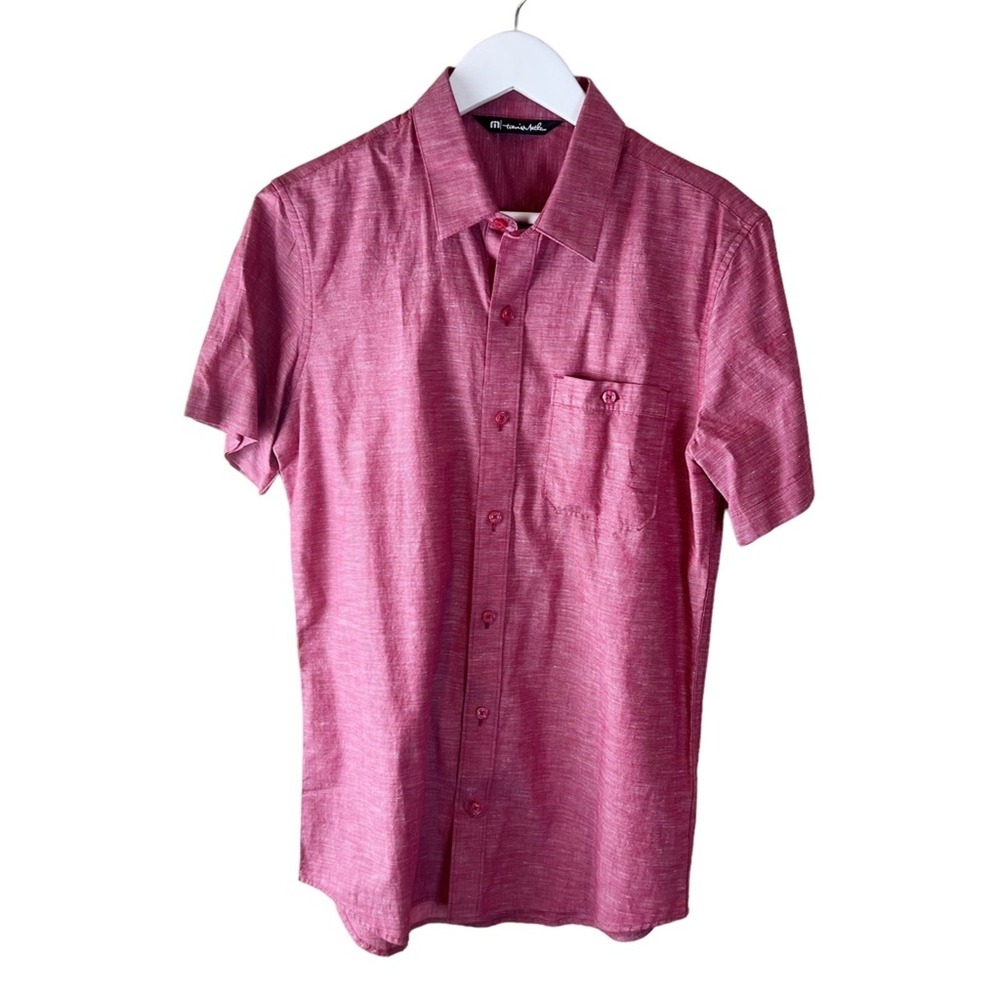 TRAVIS MATHEW Studebaker Regular Fit Short Sleeve Shirt Size S Rio Red